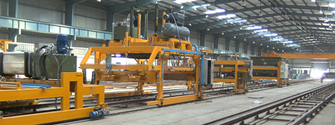 India in 2009: construction of a new plant for production of prestressed-concrete sleeper, in the mid-performance range, and with longline prestressing bed technology. 